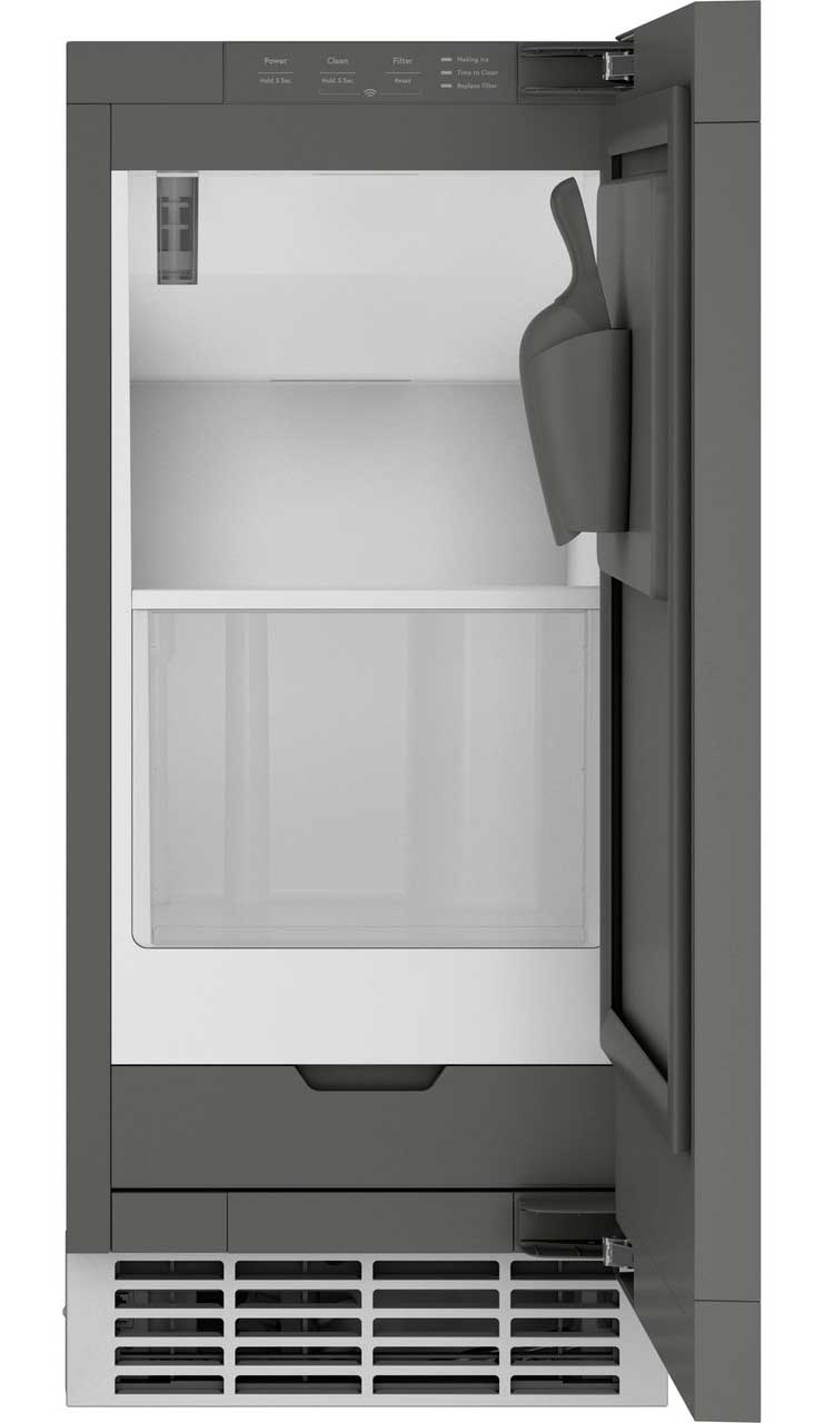 Front View of GE Ice Maker 15-Inch in Custom Panel