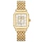 Michele Deco Madison Mid White Silver Sunray w/ Diamond Dial 18K Gold Bracelet Watch, 31mm
