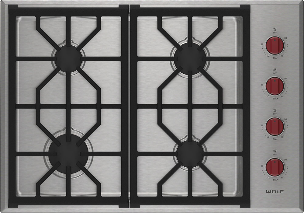 Top View of 4-Burner Gas Cooktop