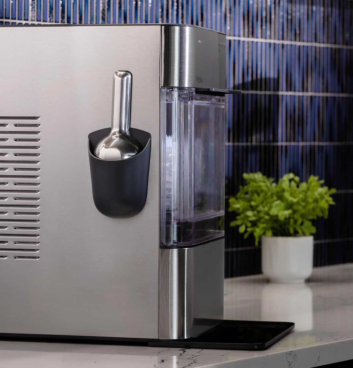 Scooper View of GE Profile Ice Maker