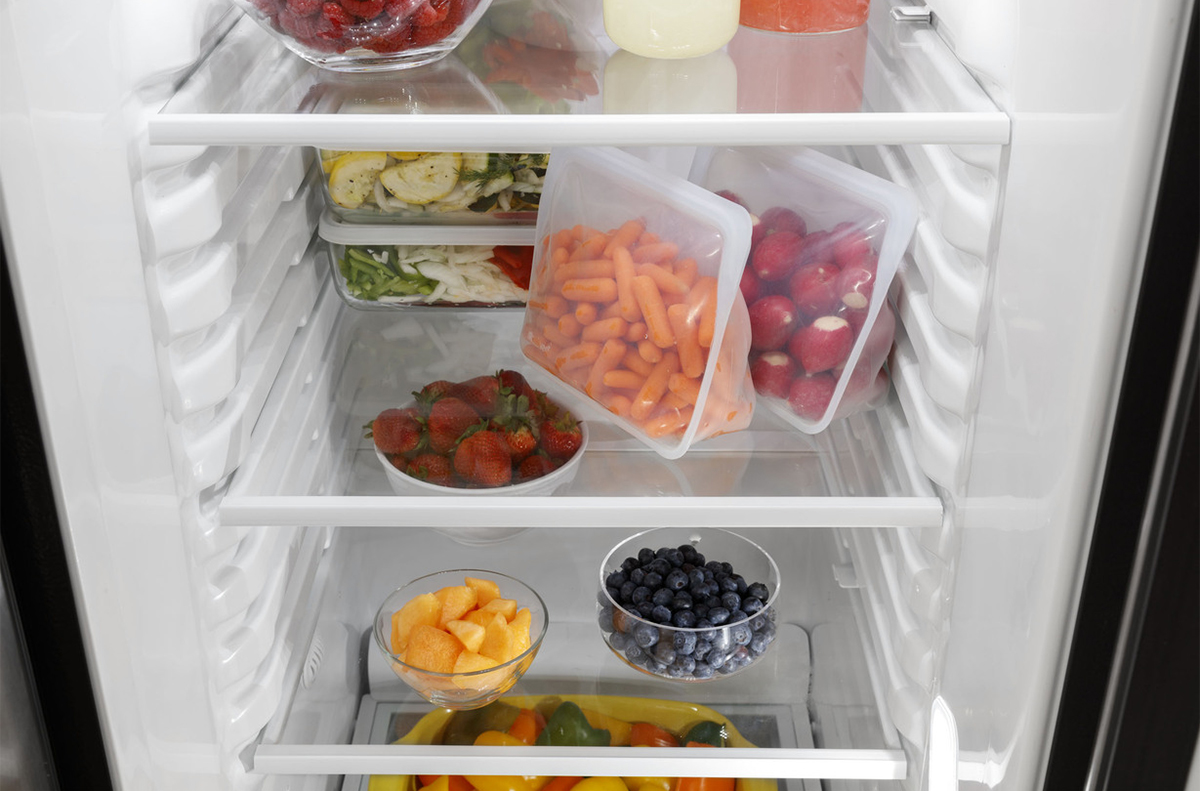 Front view of refrigerator section