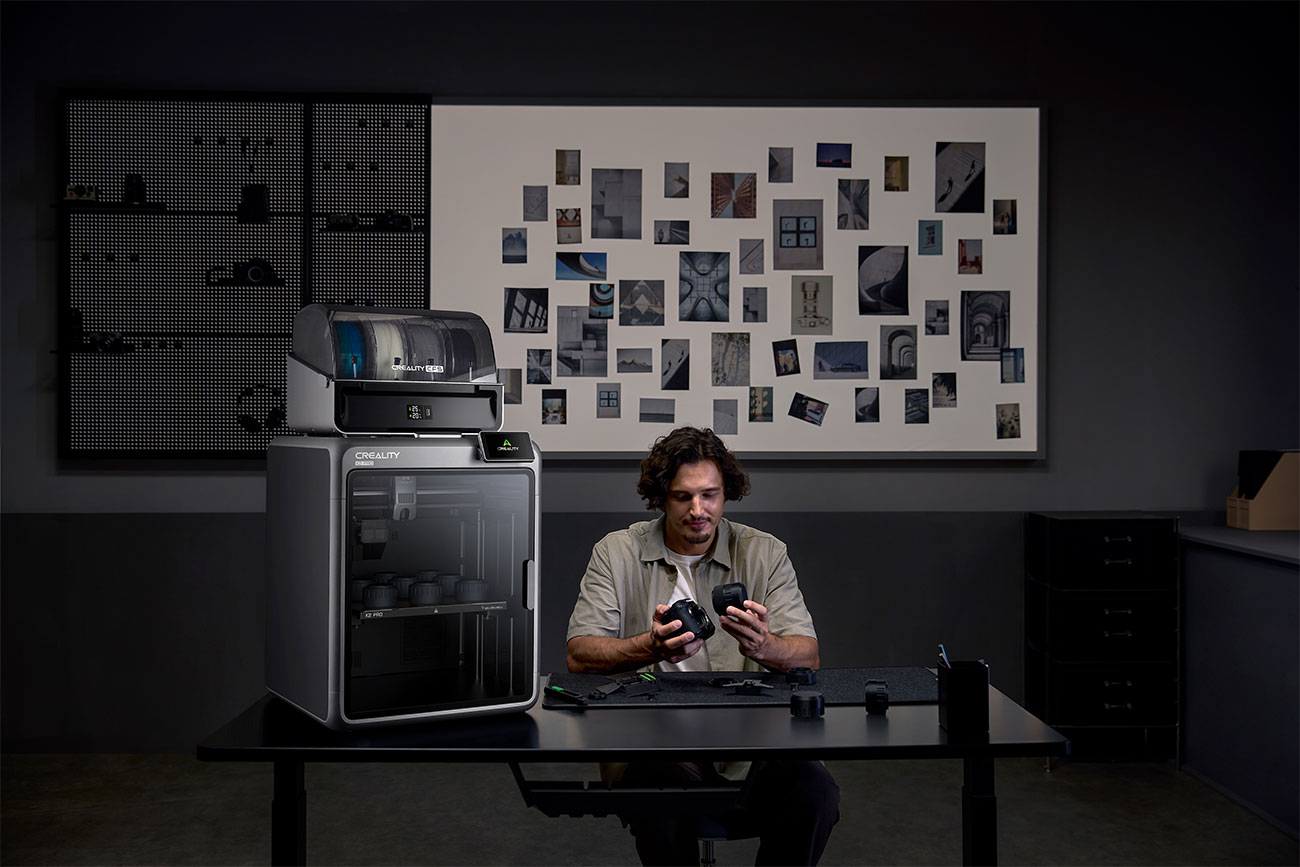 Lifestyle View of a Man Using Creality 3D Printer