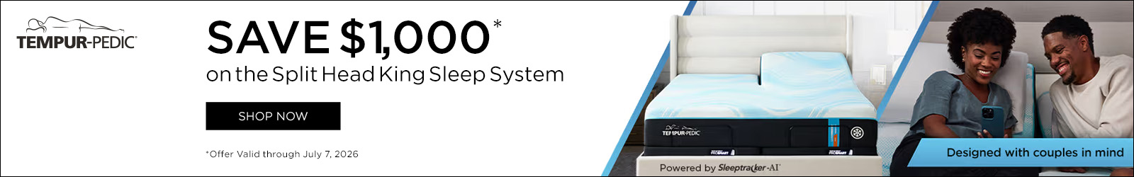 Save $1,000* on the Split Head King Sleep System