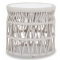 Sunset West Dana End Table in Natural Linen | Carrara Stone