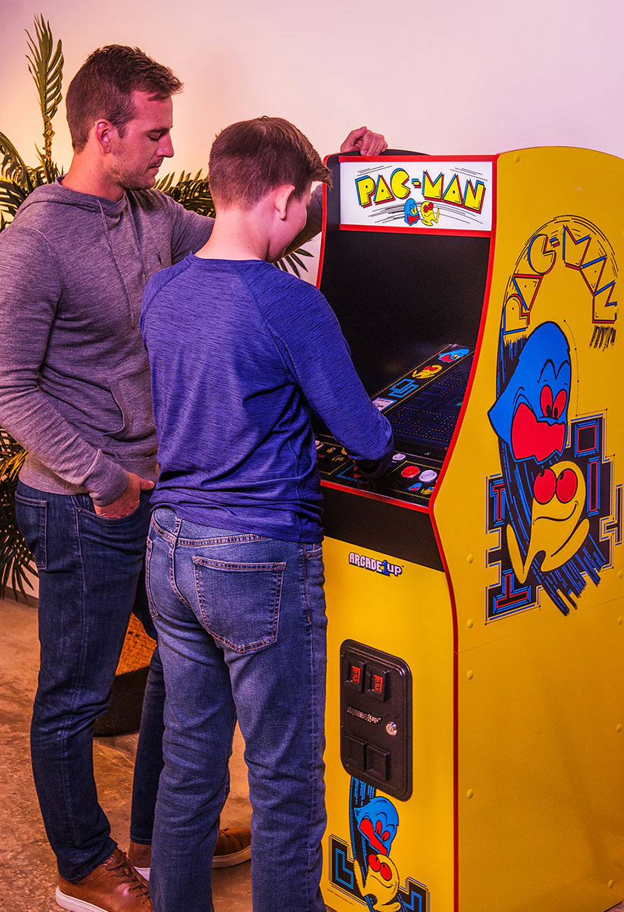 People Playing on Arcade1Up Arcade Machine