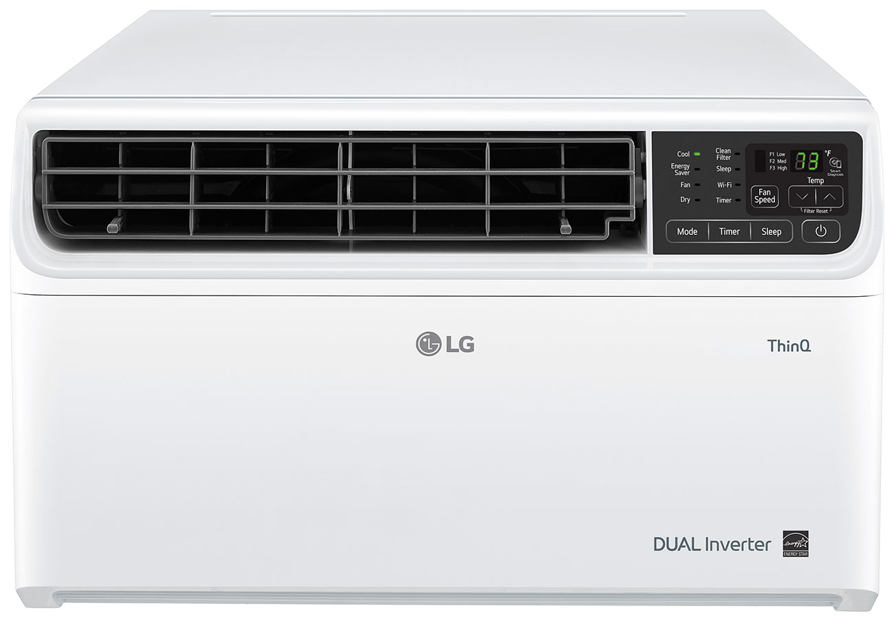 Front of a LG Smart Wi Fi Inverter Window Dual Air Conditioner