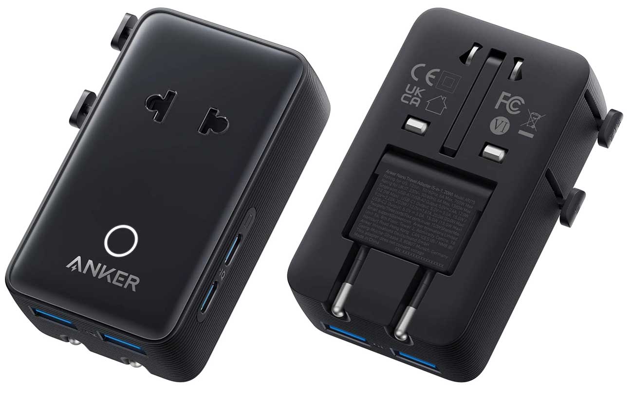 Anker Nano Travel Adapter 20W 5-in-1 in Black - A9215H11