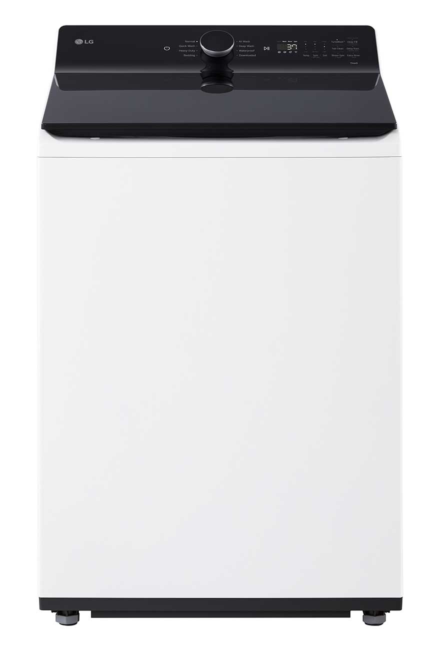 Front of LG Washer in White