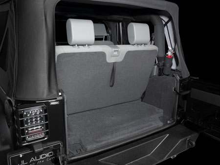 Large image of JL Audio 2007-2017 Jeep Wrangler Black Subwoofer Stealthbox