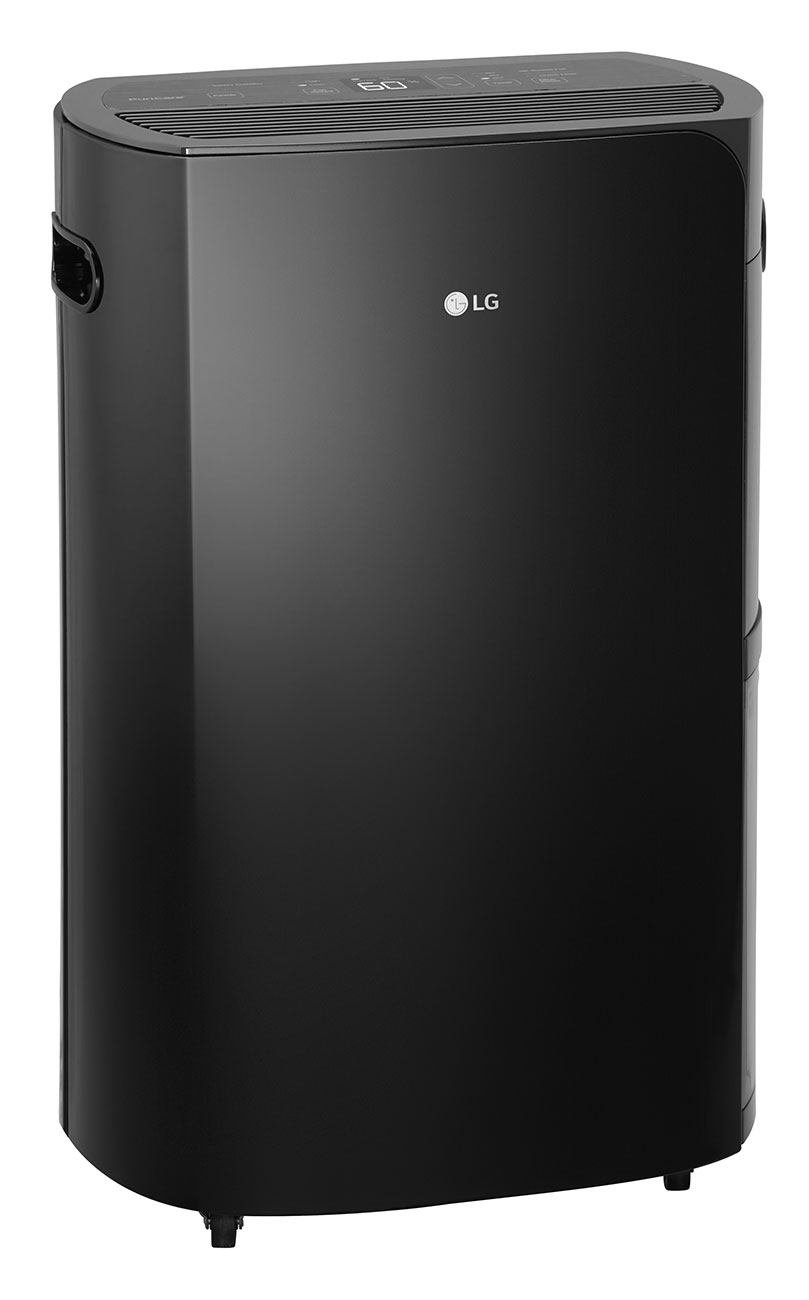 Left Side of a Black 50 Pint Dehumidifier from LG