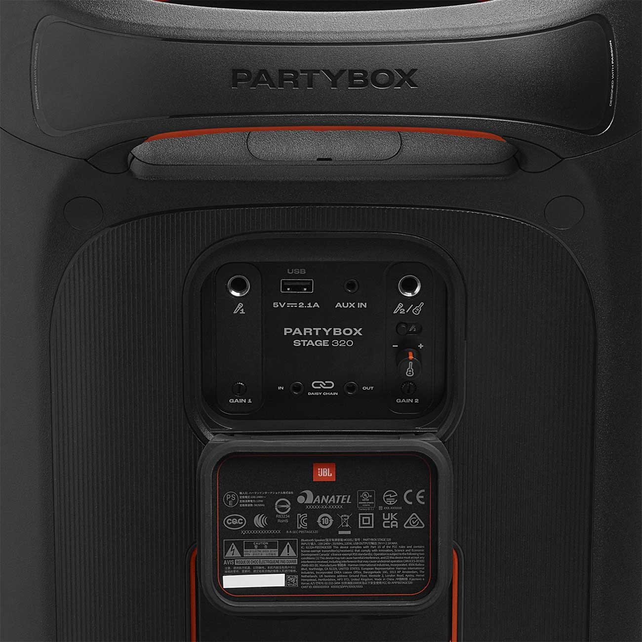 PartyBox Stage 320 Speaker Inputs/Outputs Detail