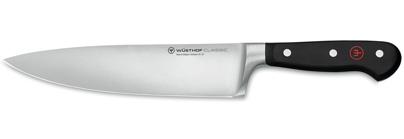 Front view of single knife from set