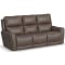 Flexsteel Carter Power Reclining Sofa with Console and Power Headrests and Lumbar in Cappuccino Fabric