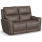 Flexsteel Power Reclining Loveseat with Power Headrests and Lumbar in Cappuccino Fabric