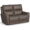 Flexsteel Power Reclining Loveseat with Power Headrests and Lumbar in Cappuccino Fabric