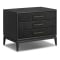 Four Hands Rosenell Nightstand with 3 Drawers in Black Oak Veneer