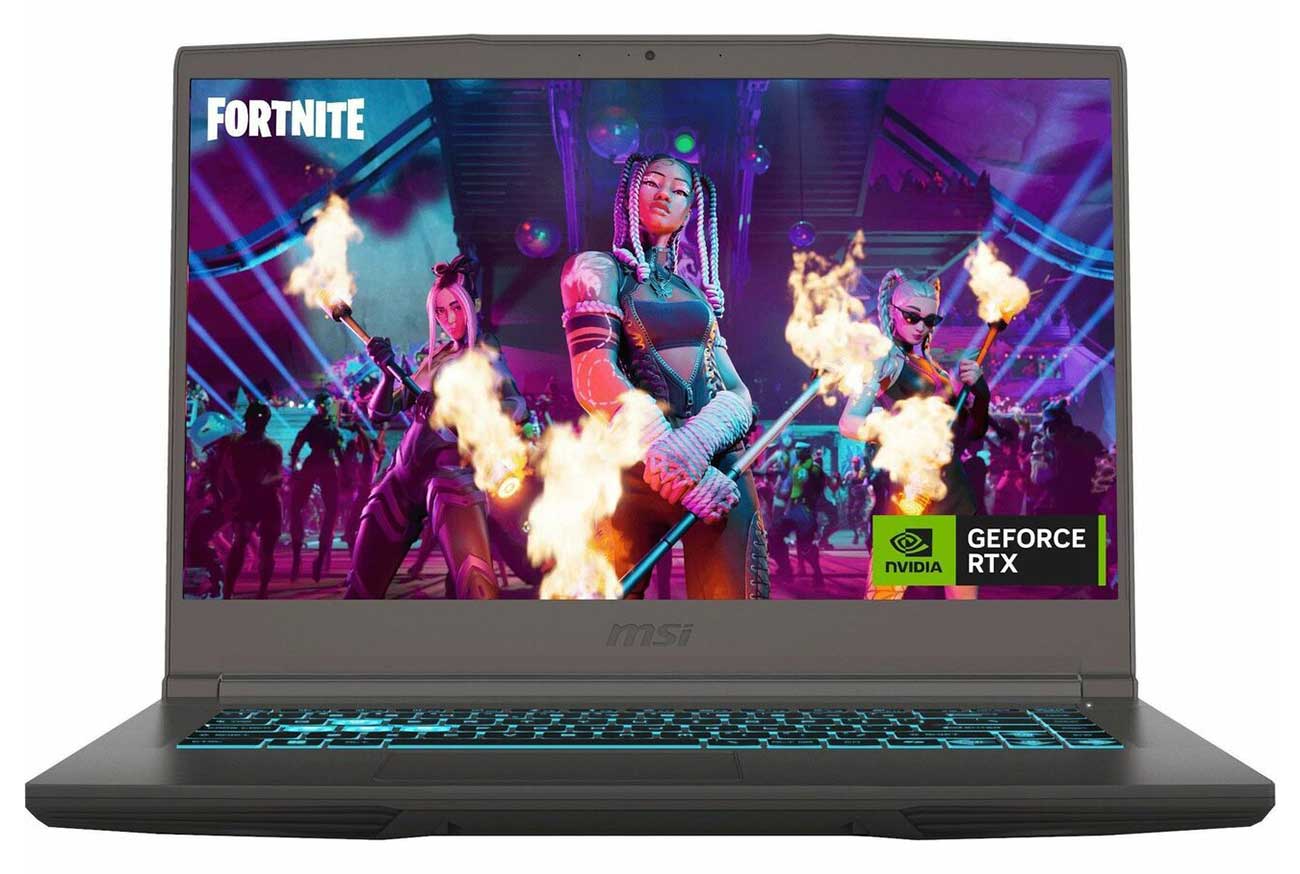 Front view of MSI Thin 15 Gaming Laptop