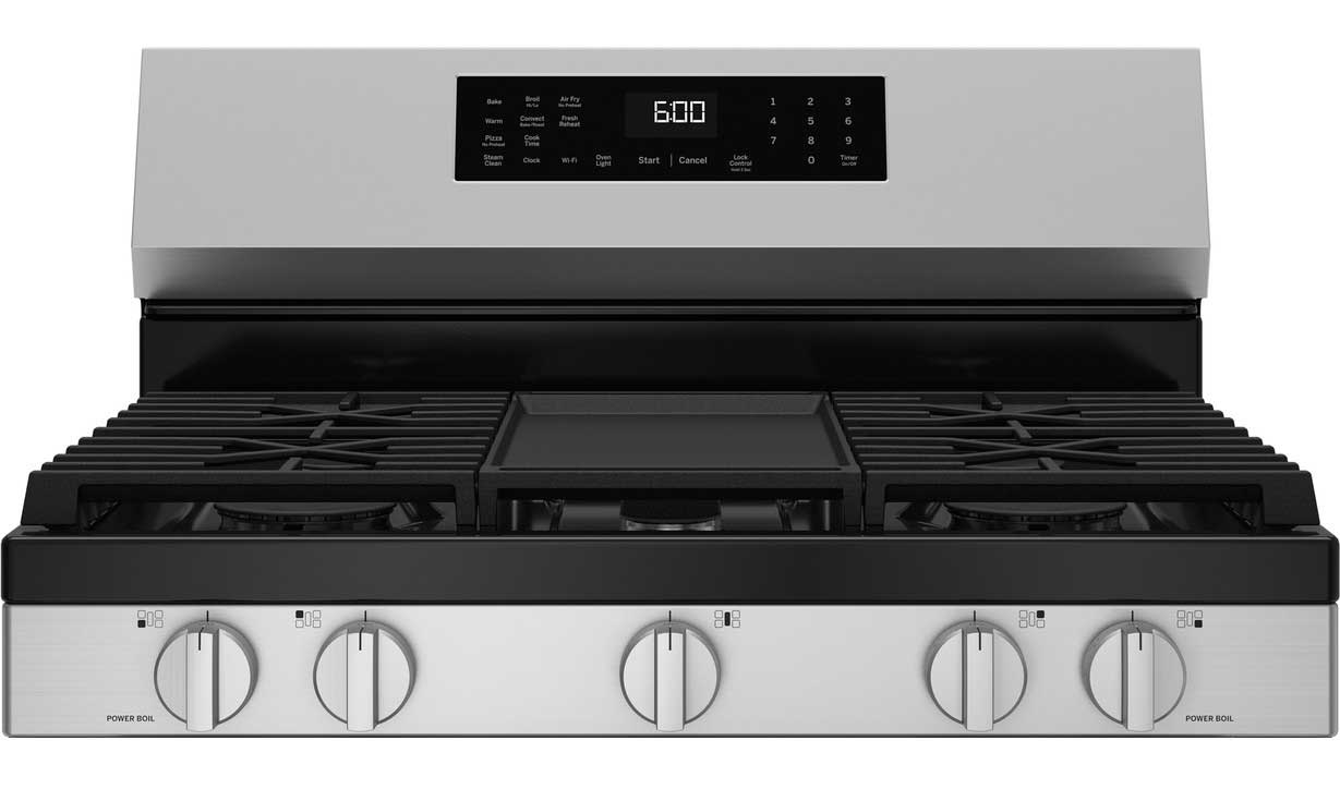 Closeup View of GE Gas Range Controls