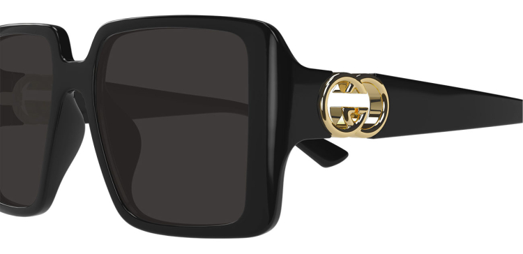 Gucci Emblem Oversized Sunglasses 54mm in Black|Grey  display picture 1