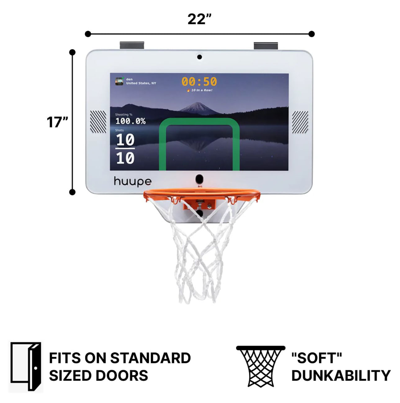 Huupe mini Basketball Hoop Dimensions Detail
