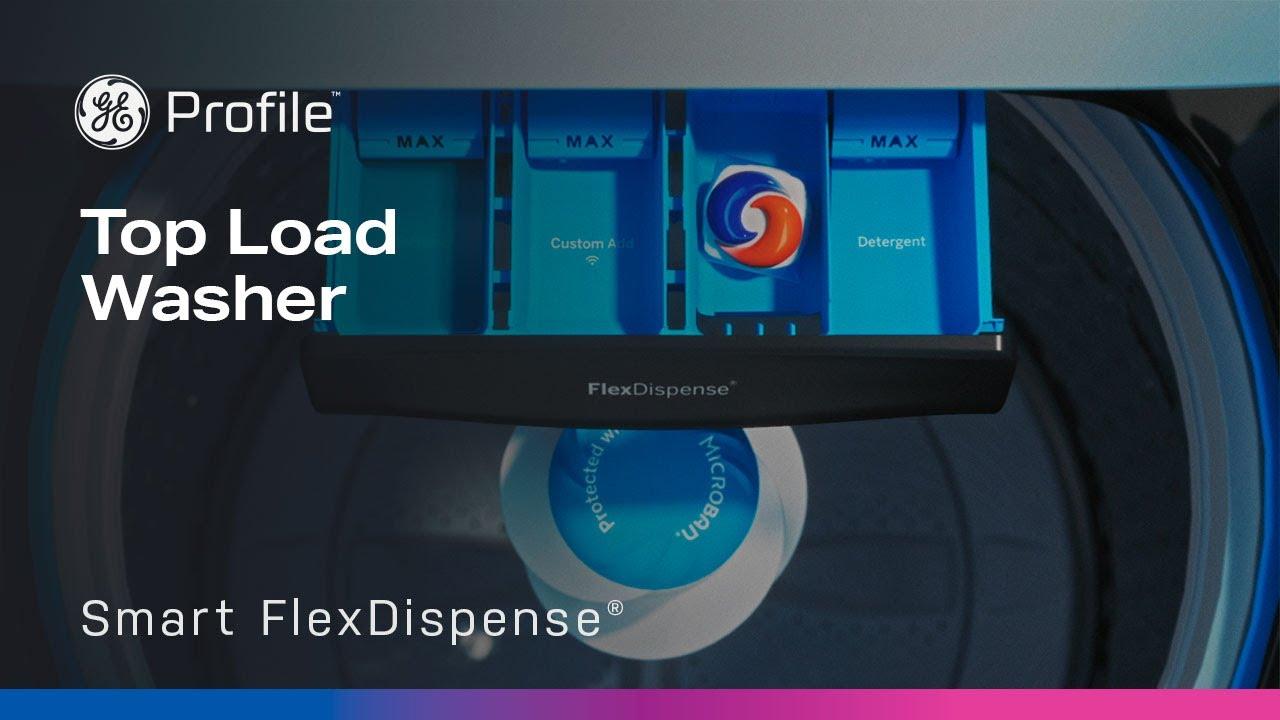 Watch GE Profile Top Load Washer with Smart FlexDispense