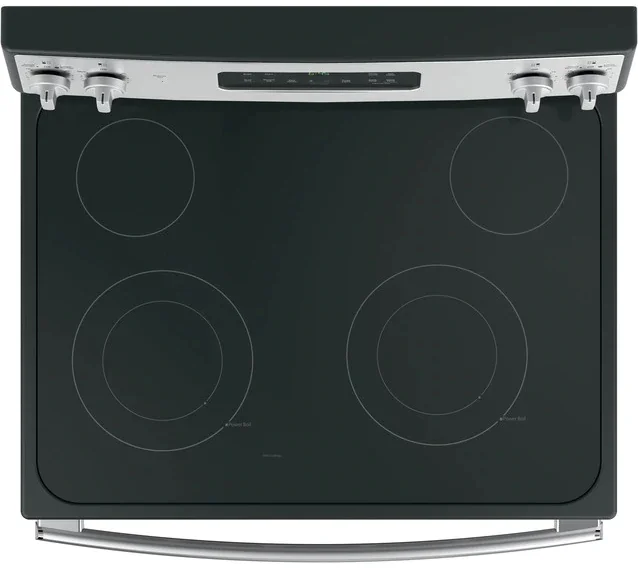 Overhead view of electric range