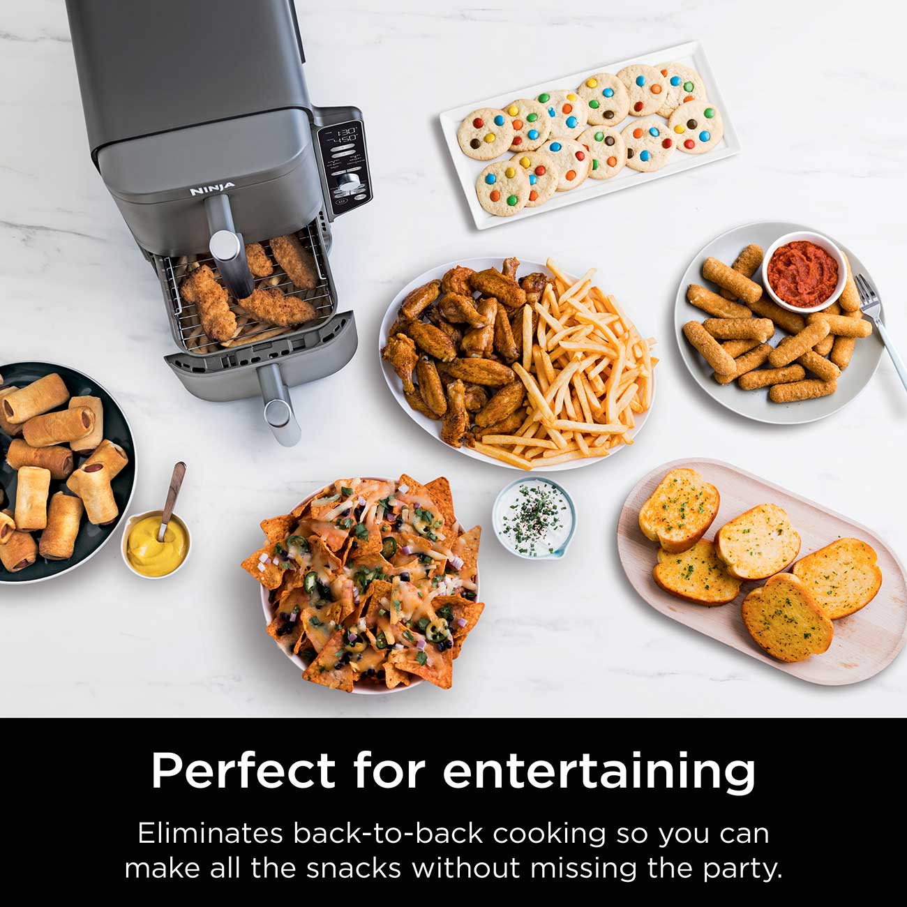 DoubleStack XL 2-Basket 10-Qt. Air Fryer Entertaining Detail