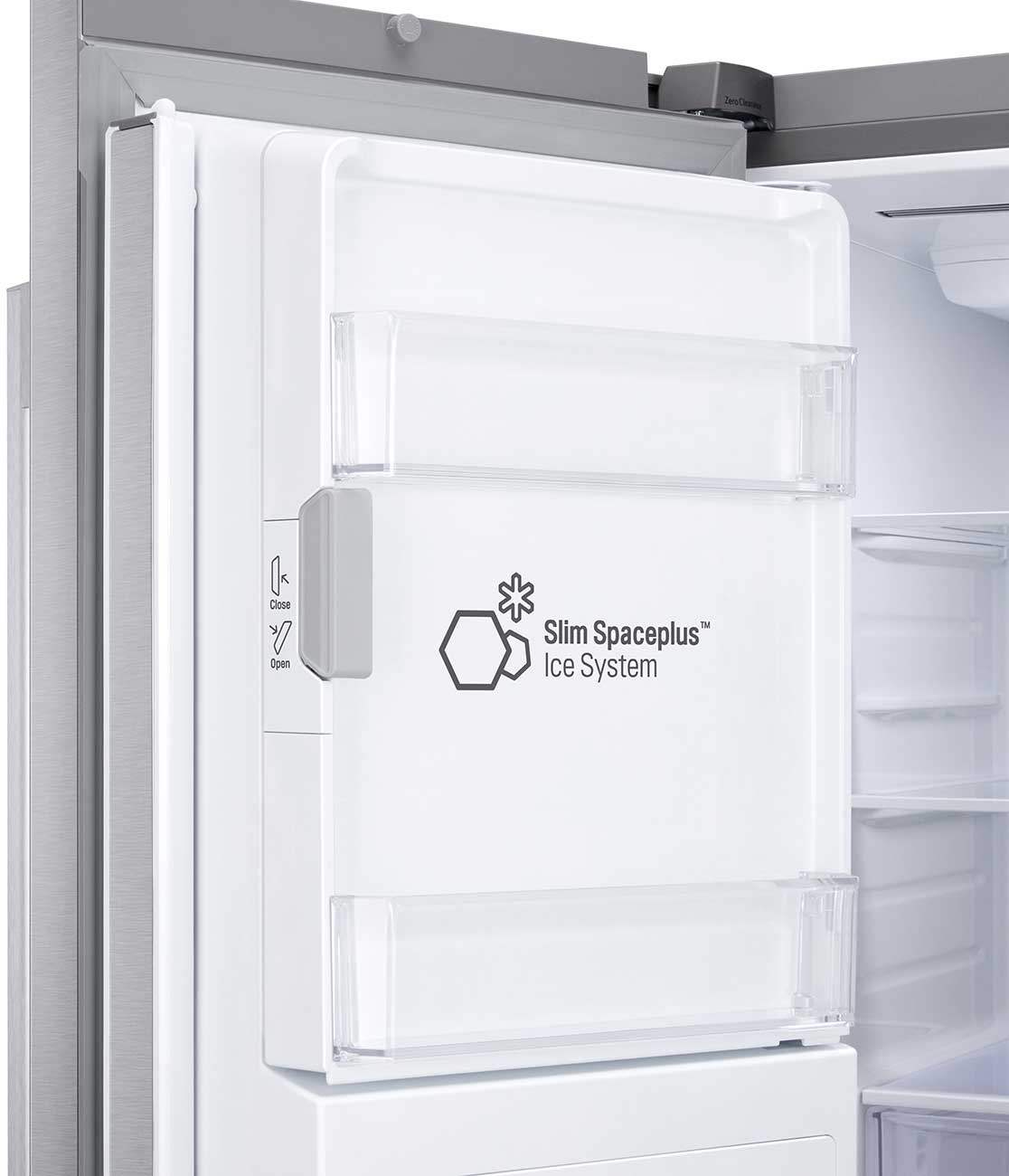 Door Ice view of LG French Door Refrigerator