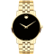 Movado Museum Classic Black Dial Yellow Gold PVD Stainless Steel Watch, 40mm