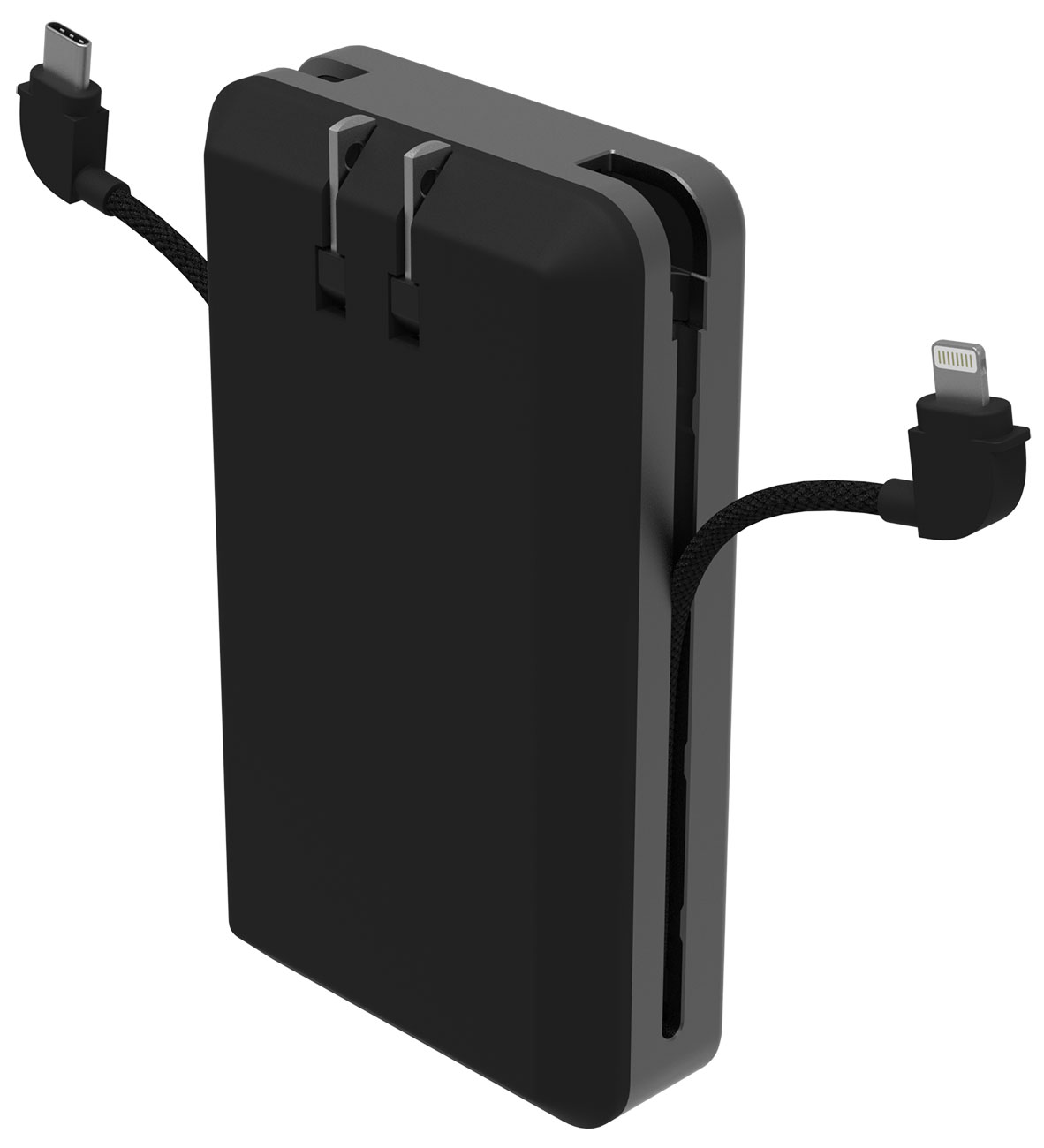 Rear Right View Of Mophie Charger with Prongs Up