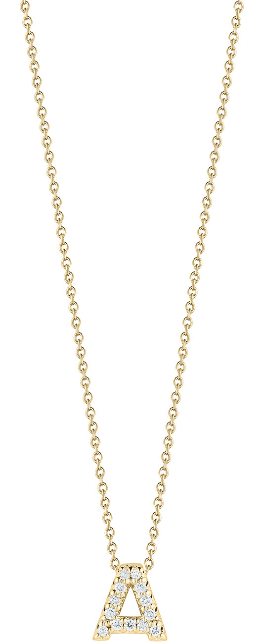Roberto Coin 18K Yellow Gold Tiny Treasures Love Letter A Pendant With Diamonds
