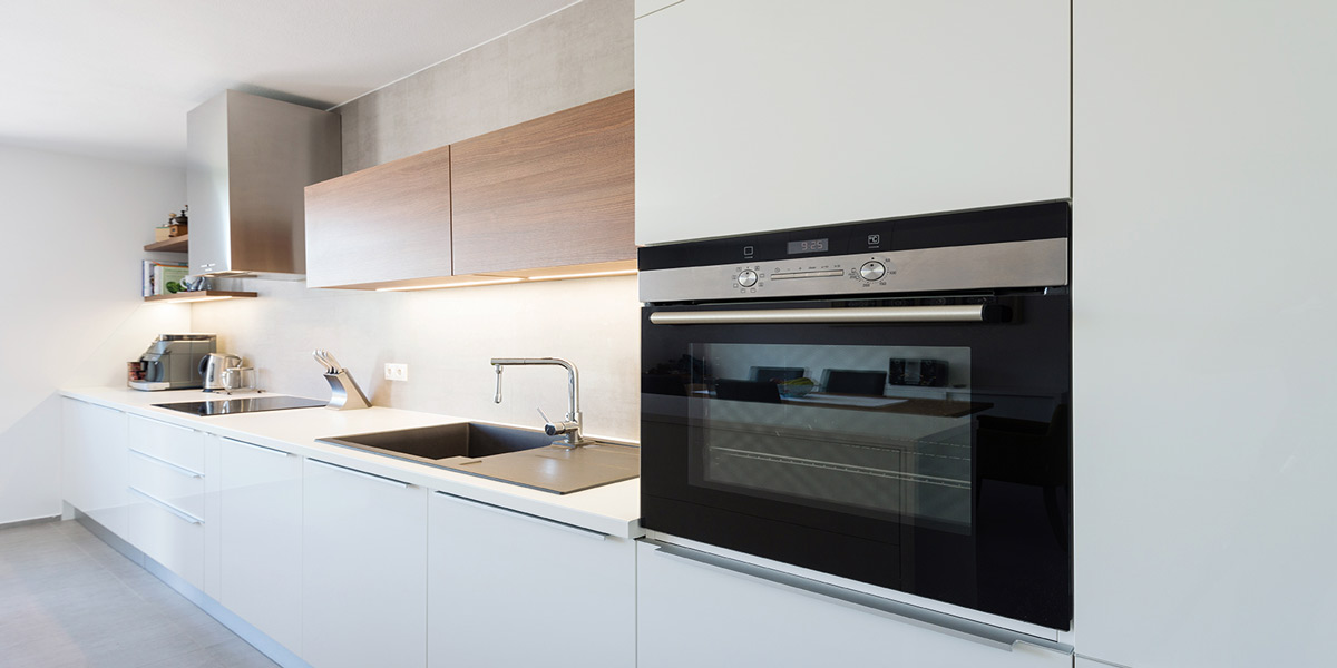 Wall Oven in a White Kitchen
