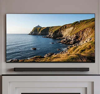 Technician servicing a television or electronic device