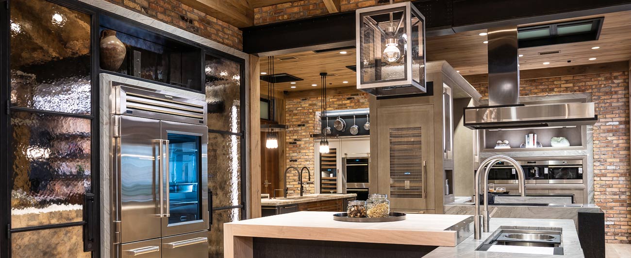 Kitchen vignette within The Living Kitchen featuring Sub-Zero, Wolf and Cove Appliances