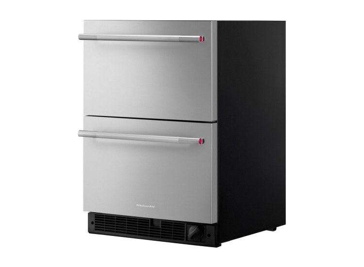 KitchenAid 4.3 Cu. Ft. Undercounter Double-Drawer Refrigerator Freezer 24-Inch Wide in Stainless Steel - KUCT524SSB