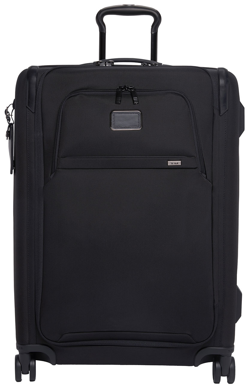 Front view of TUMI Alpha Dual Access Expandable Checked in Black