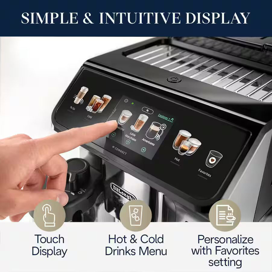 Informative View of DeLonghi Espresso Machine Display Feature