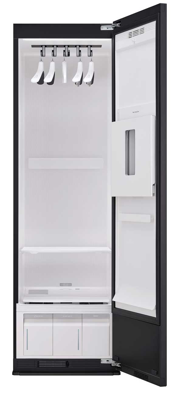 Front view of LG Styler Smart Steam Closet (Open)