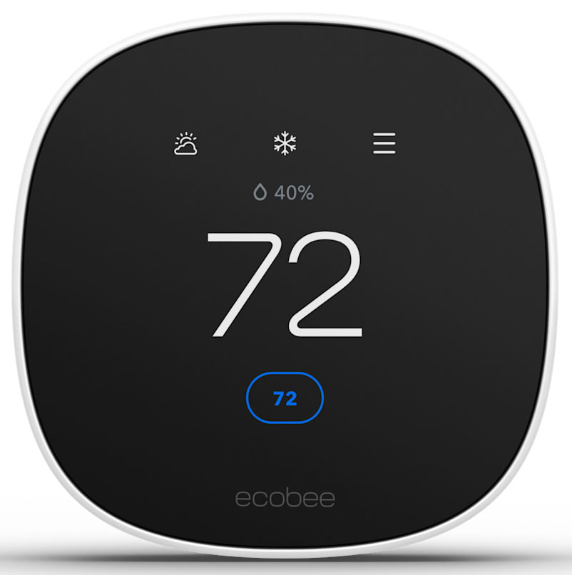 Front View of ecobee Smart Thermostat 