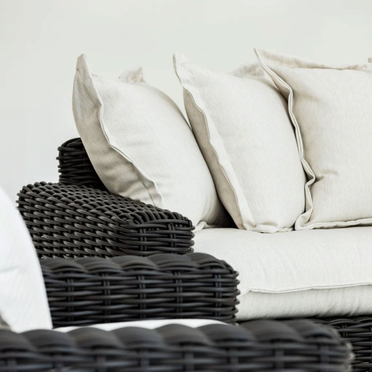 Large image of Sunset West Cabo Sofa in Soothe Pearl Sunbrella | Kahlua