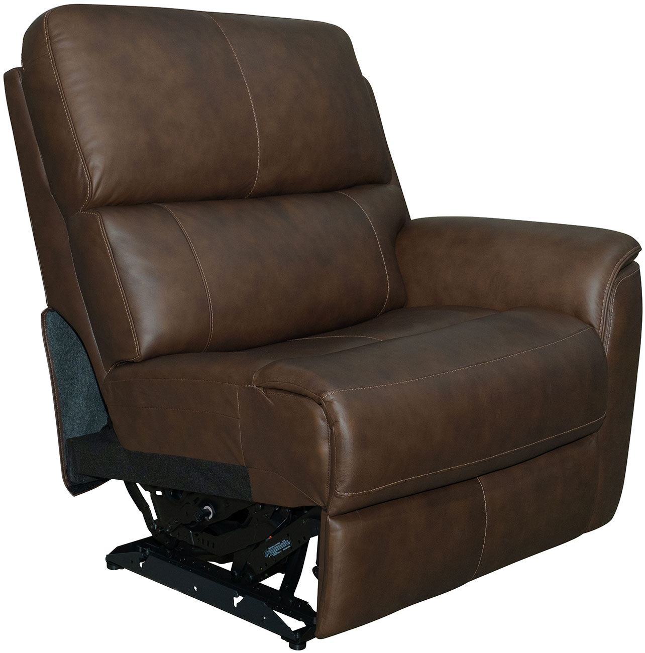 Front view of flexsteel RAF sectional in burnt umber