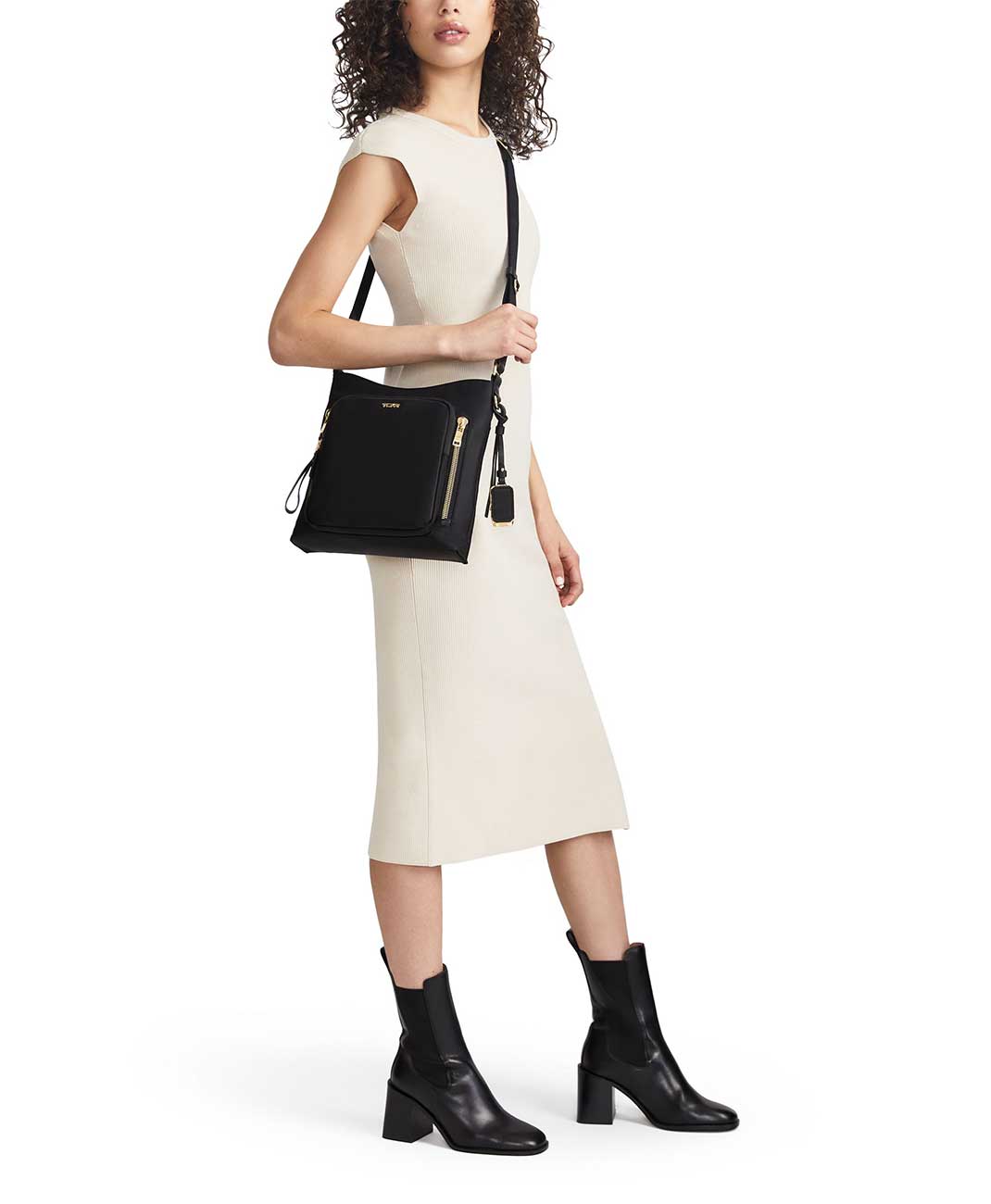 View of TUMI Voyageur Tyler Crossbody on Model