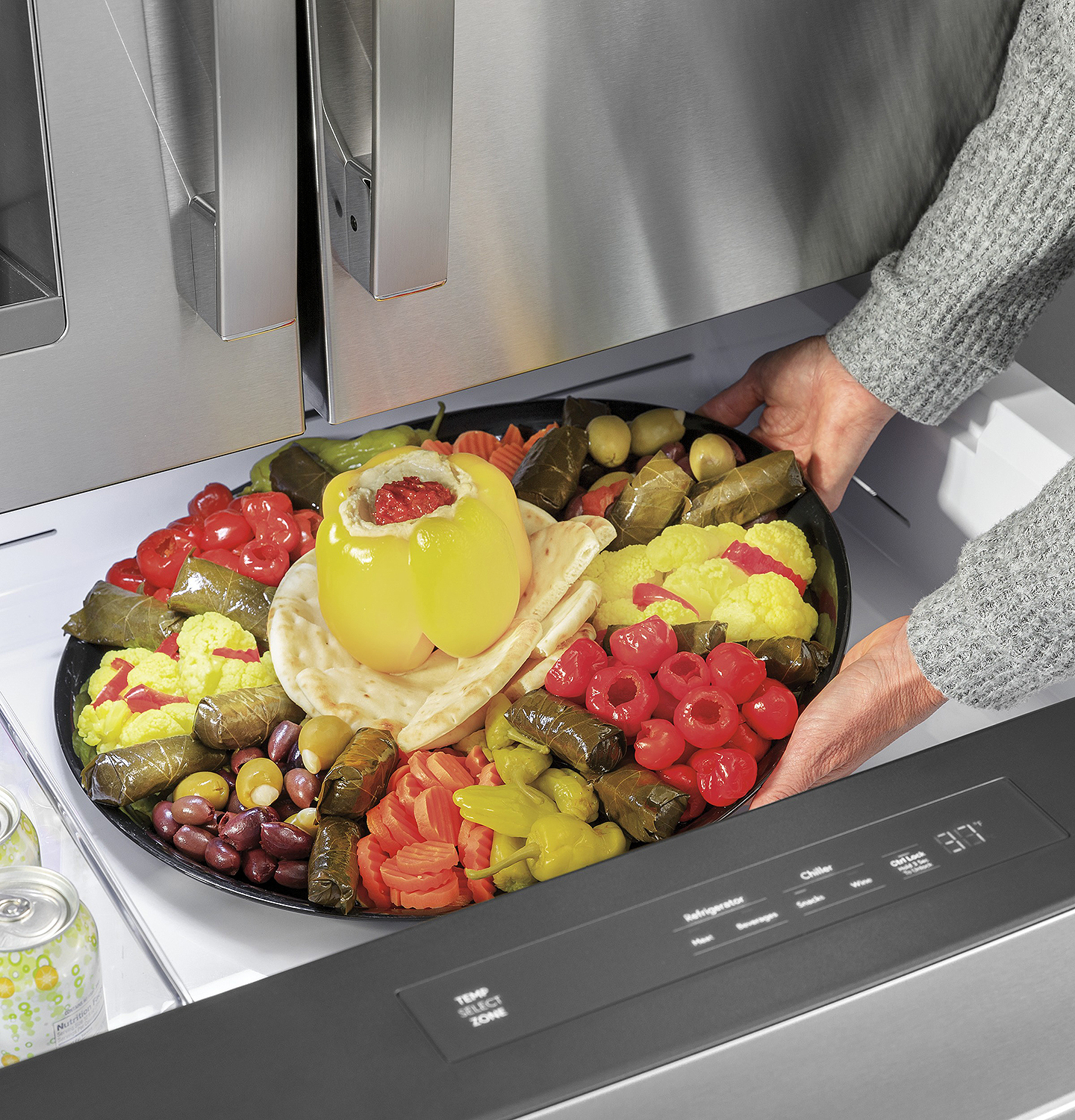 Salad placed in freezer drawer.