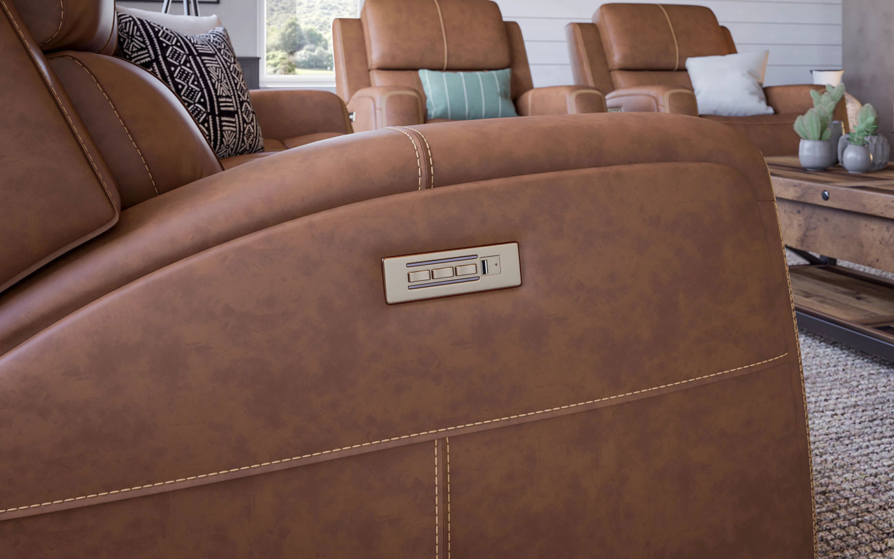 Flexsteel Linden Leather Power Reclining Sofa 104362PH94672