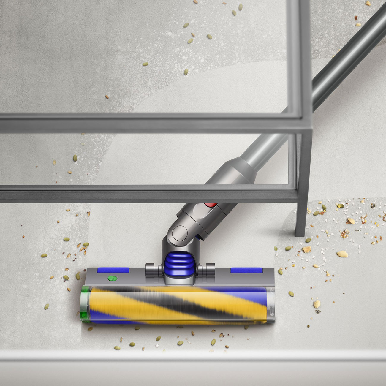 Close Up of Swivel Head Cleaner on a  Dyson V15 Cordless Handheld Vacuum
