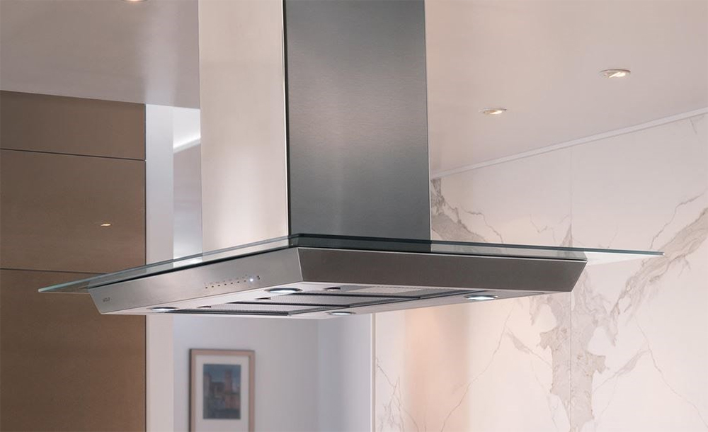 Wolf 45" Glass Cooktop Island Hood with LED Lights Abt