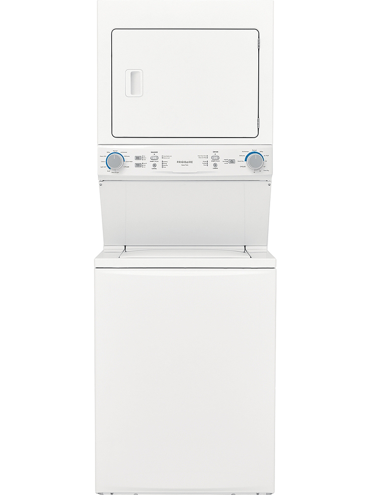 Front of laundry center in White.