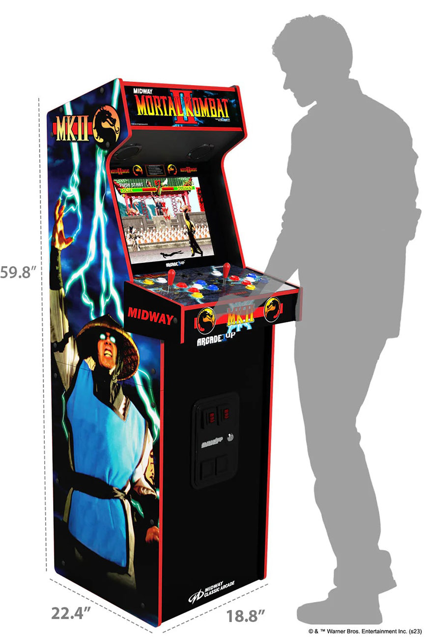 Mortal Kombat II Deluxe Arcade Machine Dimensions Detail