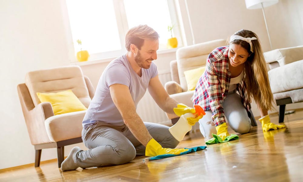 Couple Cleaning