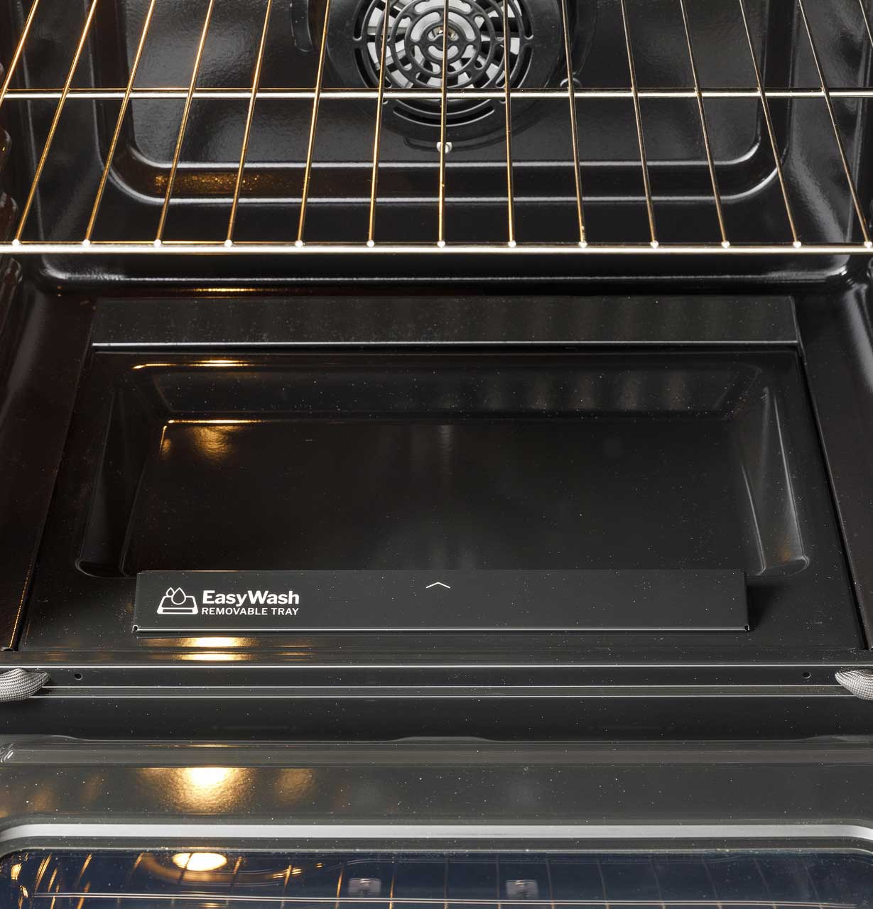 Closeup View of Easy Wash Tray in GE Gas Range